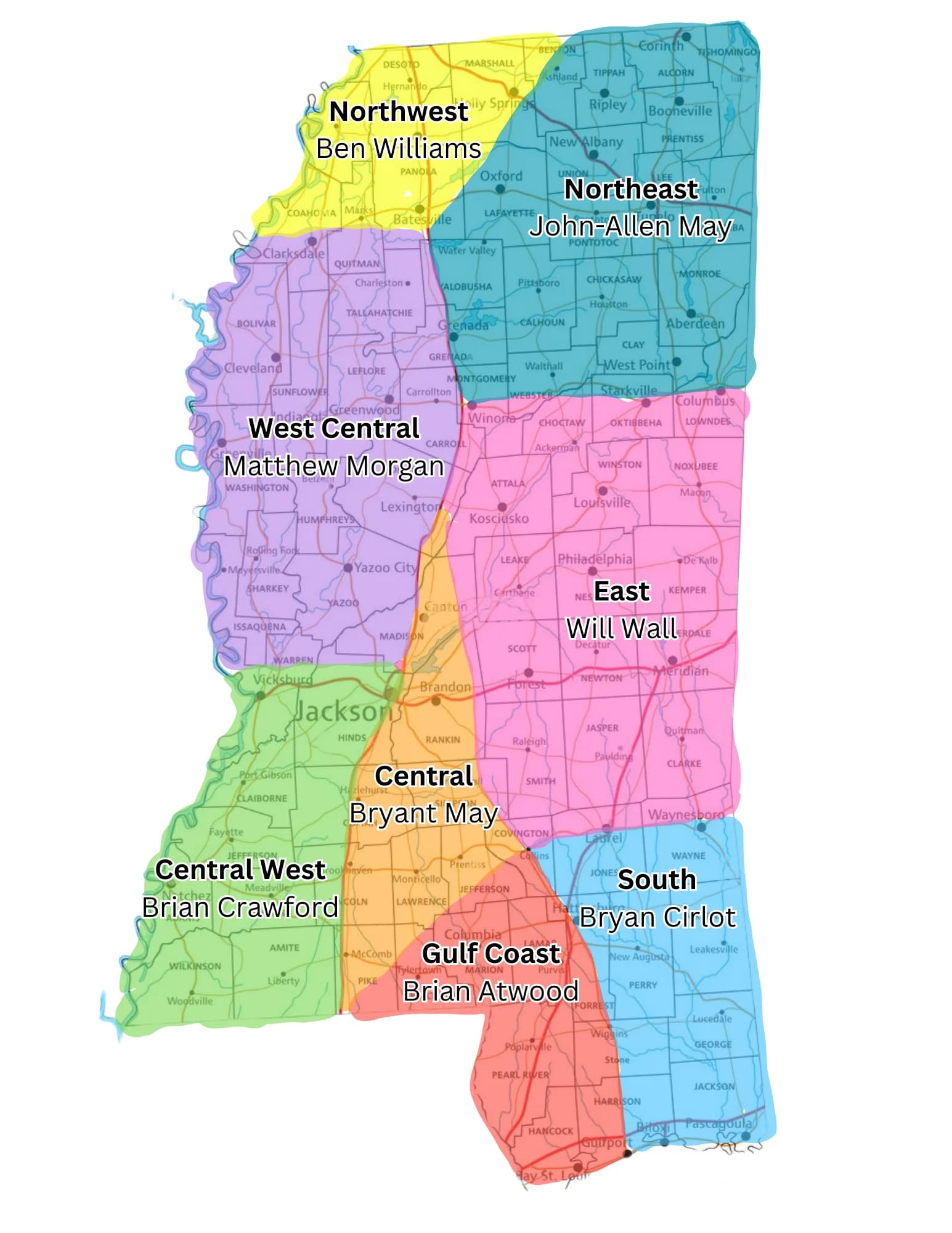 242 Network Hub map of Mississippi church plants