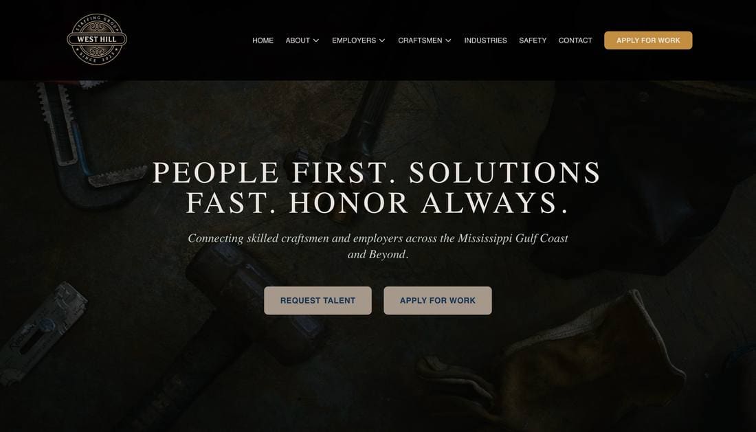 West Hill Staffing Group website